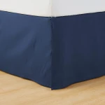 Amazon Basics Lightweight Pleated Bed Skirt, Full, Navy Blue, Soli - Image 7