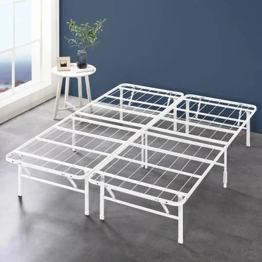 ZINUS SmartBase Tool-Free Assembly Mattress Foundation, 14 Inch Metal Platform Bed Frame, No Box Spring Needed, Sturdy Steel Frame, Underbed Storage, White, Queen - Image 14