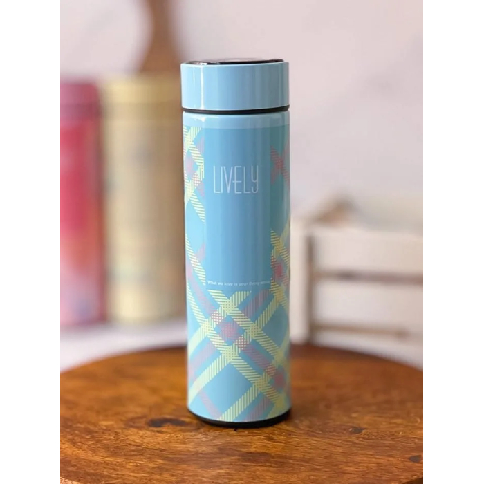 Style Homes Double Wall Vacuum Insulated Stainless Steel Thermos BPA Free Travel Water Bottle 480ml - Hot & Cold for 12 Hours, Sky Blue (Levelly) - Image 5