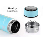 Style Homes Double Wall Vacuum Insulated Stainless Steel Thermos BPA Free Travel Water Bottle 480ml - Hot & Cold for 12 Hours, Sky Blue (Levelly) - Image 6