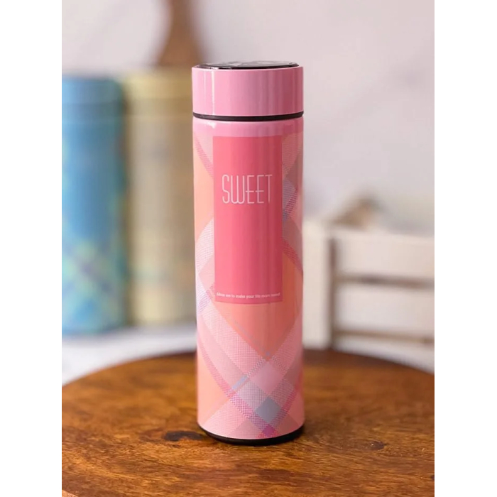 Style Homes Double Wall Vacuum Insulated Stainless Steel Thermos BPA Free Travel Water Bottle 480ml - Keeps Hot and Cold Drinks Cold for 12 Hours, Pink (Sweet) - Image 4
