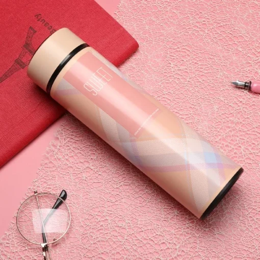 Style Homes Double Wall Vacuum Insulated Stainless Steel Thermos BPA Free Travel Water Bottle 480ml - Keeps Hot and Cold Drinks Cold for 12 Hours, Pink (Sweet) - Image 5
