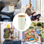 Yelona Insulated Vacuum Coffee Tumbler | Flask With 6-Hour Temperature Lock-In Technology - (420 Ml, Brown) - Stainless Steel - Image 8