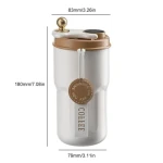 Yelona Insulated Vacuum Coffee Tumbler | Flask With 6-Hour Temperature Lock-In Technology - (420 Ml, Brown) - Stainless Steel - Image 9