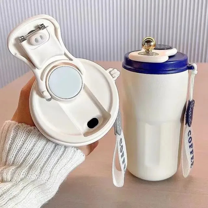 Yelona Insulated Vacuum Coffee Tumbler | Flask With 6-Hour Temperature Lock-In Technology - (420 Ml, Brown) - Stainless Steel - Image 12