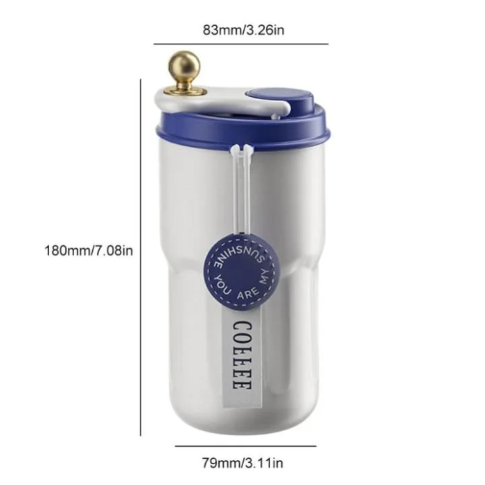 Yelona Insulated Vacuum Coffee Tumbler | Flask With 6-Hour Temperature Lock-In Technology - (420 Ml, Brown) - Stainless Steel - Image 14