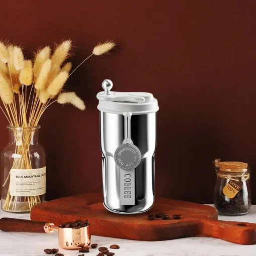 Yelona Insulated Vacuum Coffee Tumbler | Flask With 6-Hour Temperature Lock-In Technology - (420 Ml, Brown) - Stainless Steel - Image 18