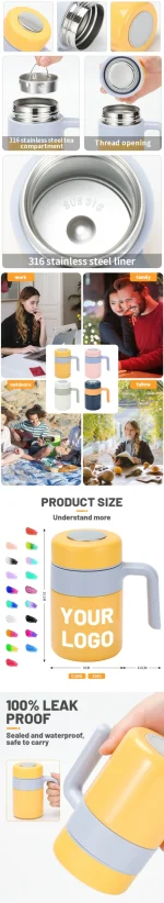 510ml Insulated Leakproof Stainless Steel Travel Mug Classic Design with Handle and Lid for Iced Coffee - Image 5