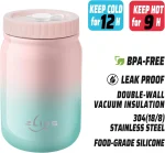 ZLINS Cup with Straw and Lid,Iced Coffee Travel Mug,Stainless Steel Drinking Tumbler,Insulated Reusable Metal Cup,Hot Cold for Smoothie, Milkshake,Cocktails,14OZ(Pink/Blue) - Image 4