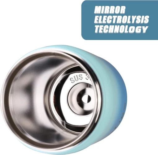 ZLINS Cup with Straw and Lid,Iced Coffee Travel Mug,Stainless Steel Drinking Tumbler,Insulated Reusable Metal Cup,Hot Cold for Smoothie, Milkshake,Cocktails,14OZ(Pink/Blue) - Image 5