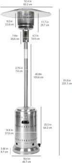 AmazonBasics patio heater, mushroom heater, steel. - Image 7