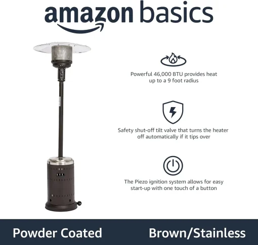 Amazon Basics Amazon Basics 62698 Patio Heater Stainless Steel Sable Brown - Image 2