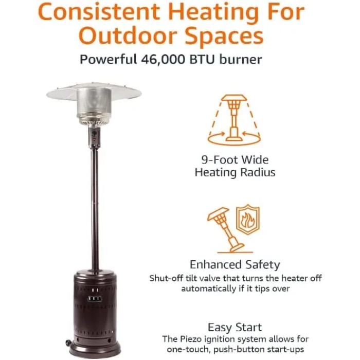 AmazonBasics patio heater, patio heater, bronze Havana - Image 6