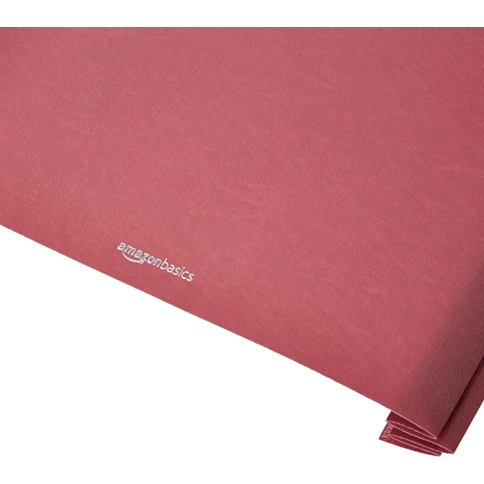 Amazon Basics Letter Size Clear Front Textured Poly Report Cover with Metal Prong - 25-Pack, Assorted Black, Navy and Red - Image 4