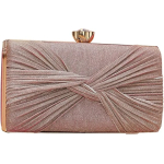 Corius Sequin Mini Handbag, Pleated Evening Bag for Women, Sparkly Rhinestone Wedding Purse, Crystal Shoulder Bag