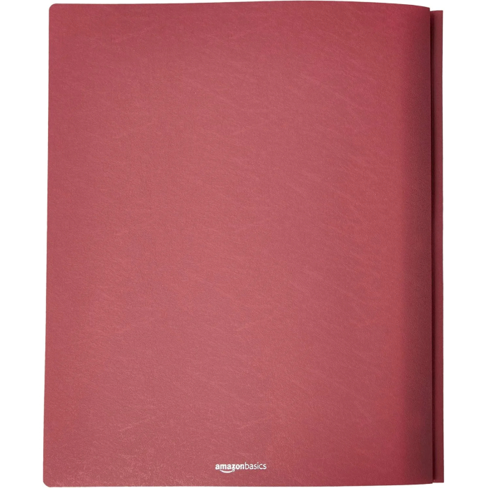 Amazon Basics Letter Size Clear Front Textured Poly Report Cover with Metal Prong - 25-Pack, Assorted Black, Navy and Red - Image 5