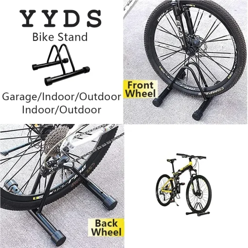 YYDS Bike Stand，Adjustable Bike Rack Garage, Indoor/Outdoor Bicycle Stand, Tire width adjustable 1”to 4”,Bike Stand Floor for Mountain and Road Bike - Image 2