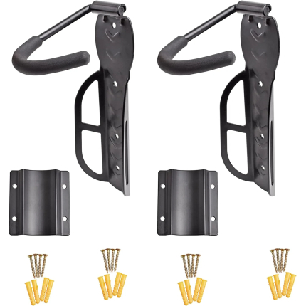 Nefree Wall Mounted Bike Racks with Tire Trays - Vertical Bike Storage Hooks for Indoor, Garage, or Shed Use - Suitable for Hanging Road, Mountain, or Hybrid Bikes - Screws Included