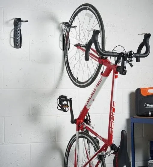 Nefree Wall Mounted Bike Racks with Tire Trays - Vertical Bike Storage Hooks for Indoor, Garage, or Shed Use - Suitable for Hanging Road, Mountain, or Hybrid Bikes - Screws Included - Image 6