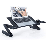 Adjustable Laptop Stand, RAINBEAN Laptop Desk with 2 CPU Cooling USB Fans for Bed Aluminum Lap Workstation Desk with Mouse Pad, Foldable Cook Book Stand Notebook Holder Sofa, Bed Table Office Tray - Image 9