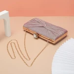 Corius Sequin Mini Handbag, Pleated Evening Bag for Women, Sparkly Rhinestone Wedding Purse, Crystal Shoulder Bag - Image 7