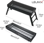 Leumx® BBQ for picnic - Garden - Terrace - Camping - Beach - Portable Compact Charcoal BBQ - Grill Stove Bars Smoker Outdoor Camping - Foldable Picnic Barbecue Tools - Image 5