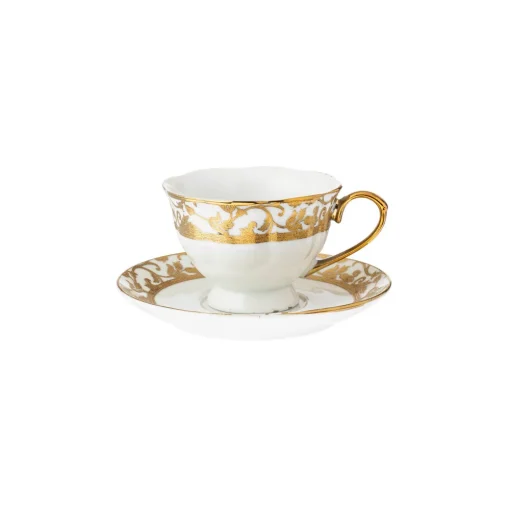 2-piece gold porcelain tea cup set - Image 4