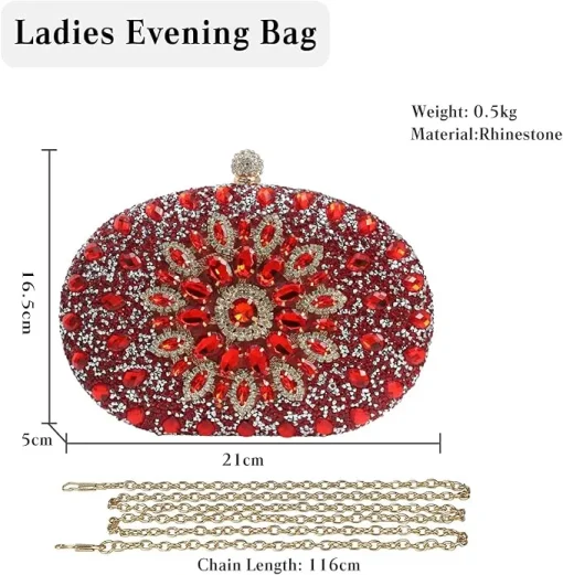 CORIOS Women Evening Bag Rhinestone Clutch Purse Sparkly Sequin Handbag - Image 3
