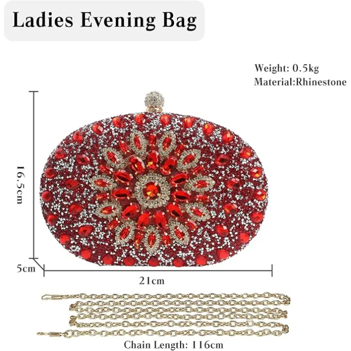 CORIOS Women Evening Bag Rhinestone Clutch Purse Sparkly Sequin Handbag - Image 3