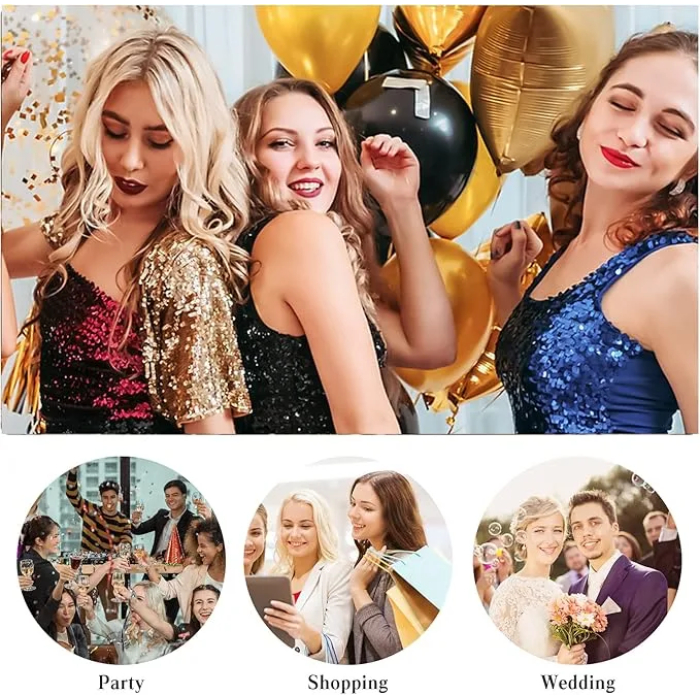 CORIOS Women Evening Bag Rhinestone Clutch Purse Sparkly Sequin Handbag - Image 5