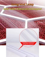 680 W Hexagonal Garage Lights, Honeycomb LED Lights, 6000 K Colour Temperature, Ring Connection Design, Pack of 14 Hexagon Garage LED Lights for Gym, Basement, Warehouse, 7.8 x 15.7 Feet, White - Image 6