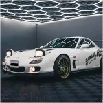 680 W Hexagonal Garage Lights, Honeycomb LED Lights, 6000 K Colour Temperature, Ring Connection Design, Pack of 14 Hexagon Garage LED Lights for Gym, Basement, Warehouse, 7.8 x 15.7 Feet, White - Image 14