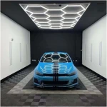 680 W Hexagonal Garage Lights, Honeycomb LED Lights, 6000 K Colour Temperature, Ring Connection Design, Pack of 14 Hexagon Garage LED Lights for Gym, Basement, Warehouse, 7.8 x 15.7 Feet, White - Image 16