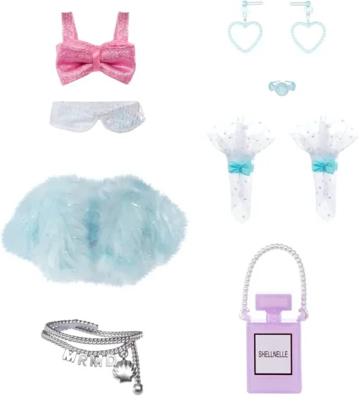 MERMAZE MERMAIDZ Color Change Shellnelle Mermaid Fashion Doll with Designer Outfit & Accessories, Stylish Hair & Sculpted Tail, Poseable, Multicolor, 580829 - Image 6