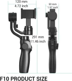 Click to see full view F10 Handheld 3-Axis Phone Stabilizer Foldable Gimbal with Tripod, Video Stabilizer for Vlogging Recording with Panoramic Shooting Easy to Use - Image 3