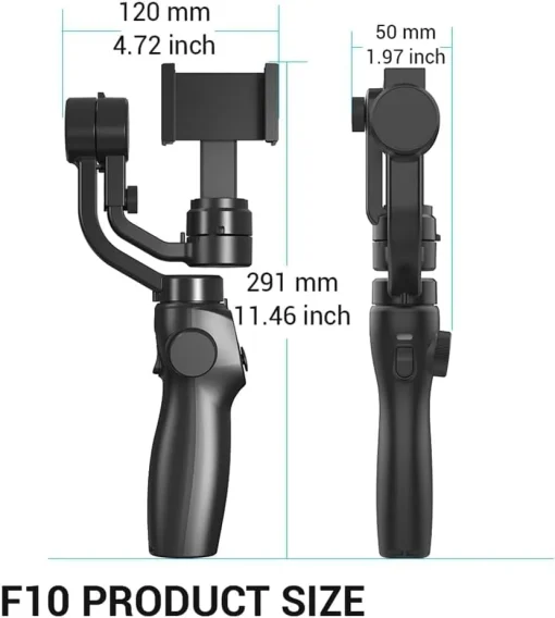 Click to see full view F10 Handheld 3-Axis Phone Stabilizer Foldable Gimbal with Tripod, Video Stabilizer for Vlogging Recording with Panoramic Shooting Easy to Use - Image 3