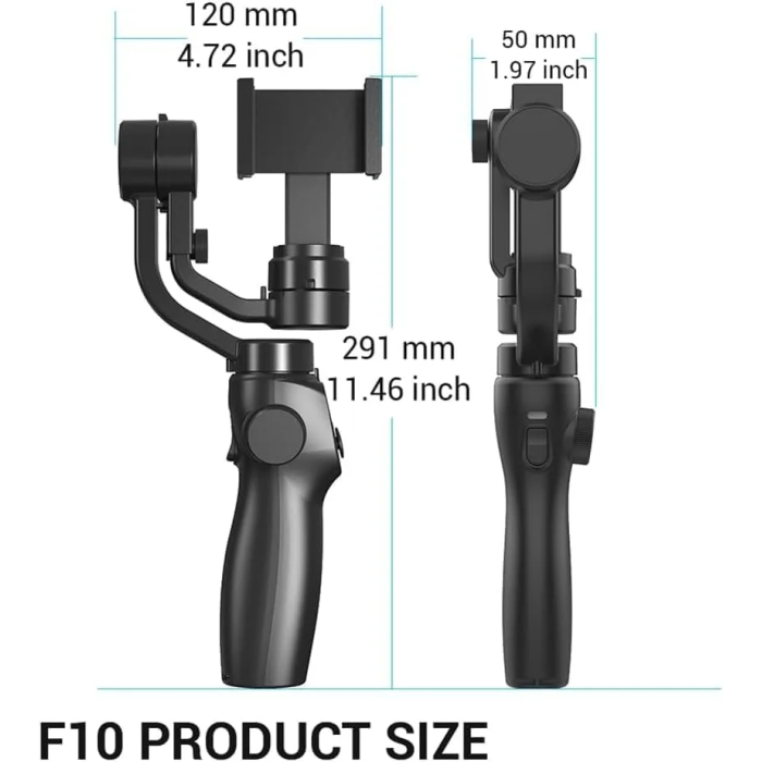 Click to see full view F10 Handheld 3-Axis Phone Stabilizer Foldable Gimbal with Tripod, Video Stabilizer for Vlogging Recording with Panoramic Shooting Easy to Use - Image 3