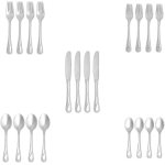 Amazon Basics 20-Piece Stainless Steel Modern Finish Flatware Set, Service for 4, Silver - Image 6