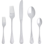 Amazon Basics 20-Piece Stainless Steel Modern Finish Flatware Set, Service for 4 - Image 2