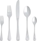 Amazon Basics 20-Piece Stainless Steel Modern Finish Flatware Set, Service for 4 - Image 2