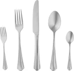Amazon Basics 20-Piece Stainless Steel Flatware Set with Scalloped Edge, Service for 4 - Image 2