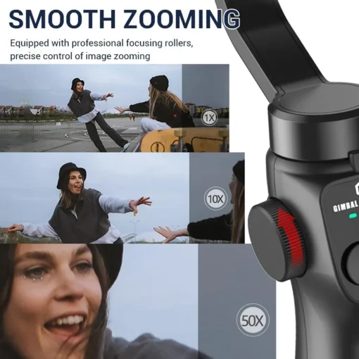 Click to see full view F10 Handheld 3-Axis Phone Stabilizer Foldable Gimbal with Tripod, Video Stabilizer for Vlogging Recording with Panoramic Shooting Easy to Use - Image 4