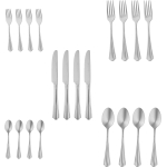 Amazon Basics 20-Piece Stainless Steel Flatware Set with Scalloped Edge, Service for 4 - Image 5
