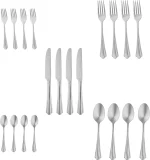 Amazon Basics 20-Piece Stainless Steel Flatware Set with Scalloped Edge, Service for 4 - Image 5