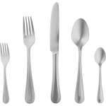 Amazon Basics 20-Piece Stainless Steel Flatware Set with Pearled Edge, Service for 4, Silver - Image 2
