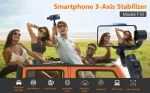 Click to see full view F10 Handheld 3-Axis Phone Stabilizer Foldable Gimbal with Tripod, Video Stabilizer for Vlogging Recording with Panoramic Shooting Easy to Use - Image 8