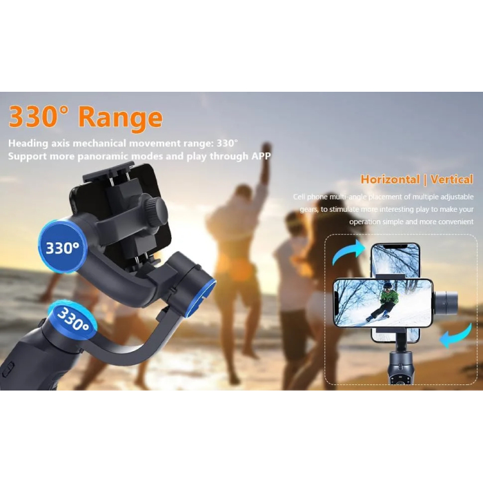 Click to see full view F10 Handheld 3-Axis Phone Stabilizer Foldable Gimbal with Tripod, Video Stabilizer for Vlogging Recording with Panoramic Shooting Easy to Use - Image 9