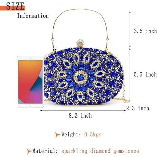 Rhinestone Evening Clutch Bag for Women Bridal Diamonds Clutch Purses Wedding Purse Prom Cocktail Party Handbags - Image 2