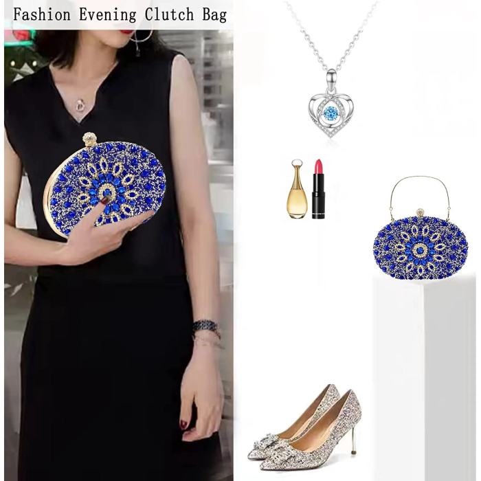 Rhinestone Evening Clutch Bag for Women Bridal Diamonds Clutch Purses Wedding Purse Prom Cocktail Party Handbags - Image 3