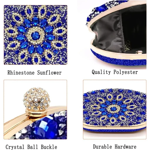 Rhinestone Evening Clutch Bag for Women Bridal Diamonds Clutch Purses Wedding Purse Prom Cocktail Party Handbags - Image 4